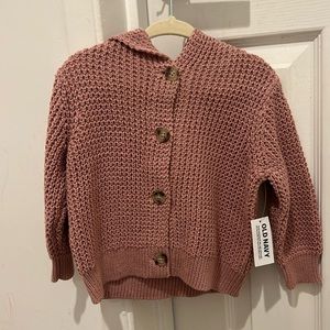 Pink sweater hooded 12-18 months new with tag